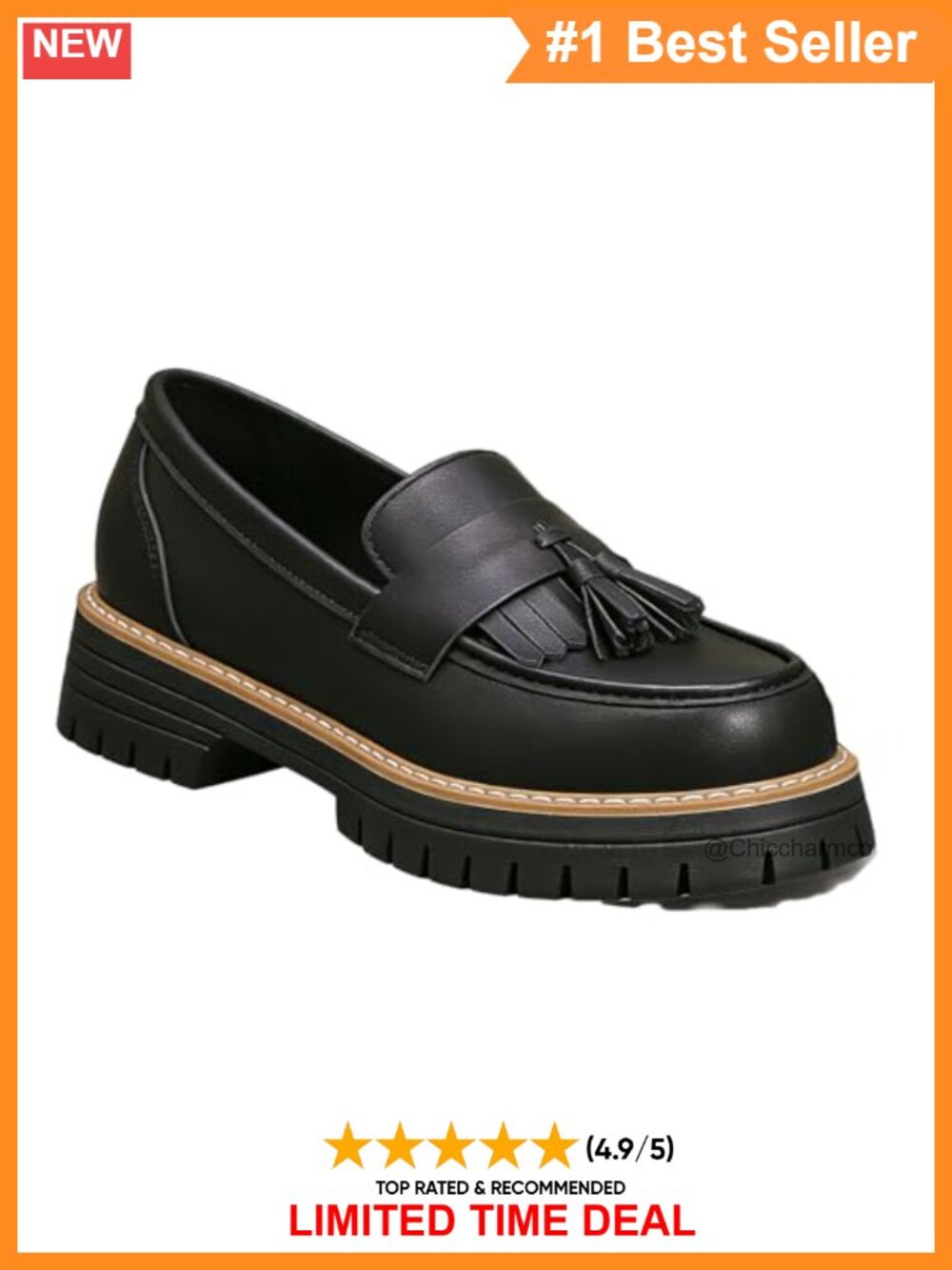 Patent Leather Chunky Heel Penny Loafers Slip-On Platform